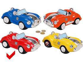 Red Ceramic Vintage Car Lovers Money Box