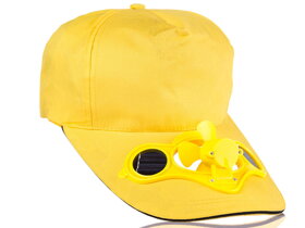 Gelb Baseballkappe mit solarbetriebenem Ventilator