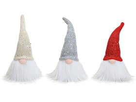 Weihnachtswichtel mit glänzender Mütze - 3 Stück