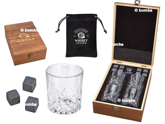 Whisky Geschenkset für 4 Personen in Holzbox