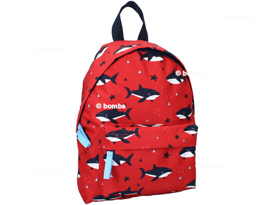 Kinderrucksack mit Haien rot