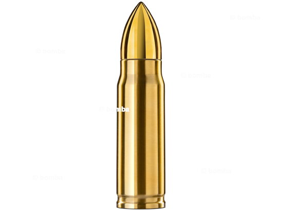 Große Thermosflasche in Patronenform, Gold