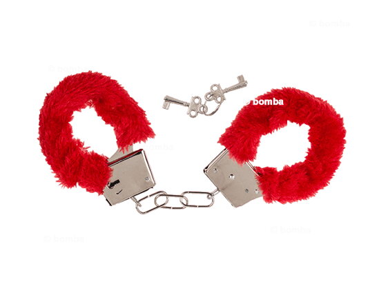 Plüsch-Handschellen - rot