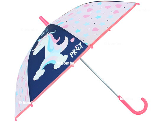 Kinder Regenschirm Unicorns & Rainbows transparent