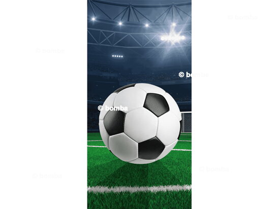 Strandtuch im Fußballstadion-Motiv