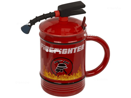 Feuerwehr-Tasse mit Deckel und Löffel