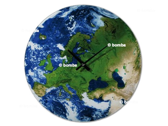 Glas Wanduhr Europa