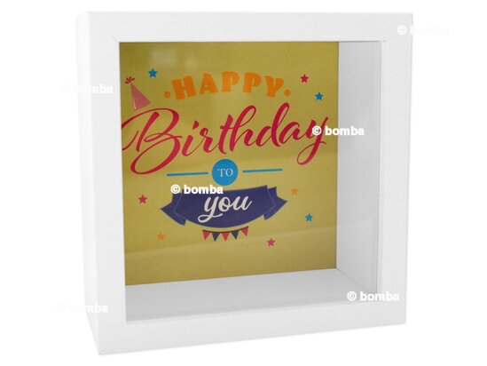 Spardose &quot;Happy Birthday&quot; mit Glasfront