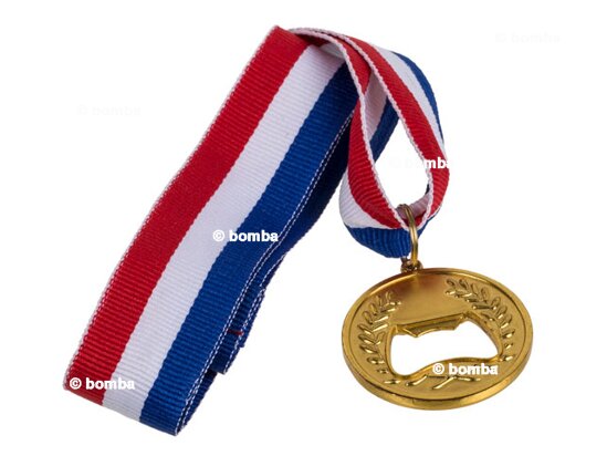 Flaschenöffner in Form einer Goldmedaille