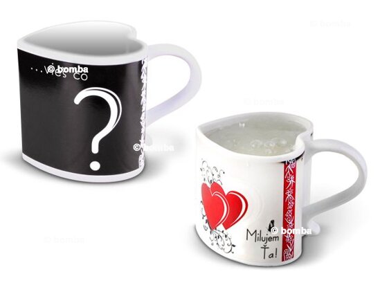 Zaubertasse mit Wärmeeffekt &quot;Milujem Ťa&quot;