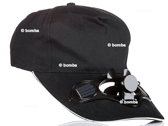 Schwarz Baseballkappe mit solarbetriebenem Ventilator