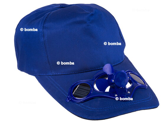 Blau Baseballkappe mit solarbetriebenem Ventilator