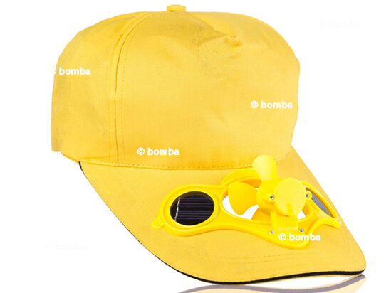 Gelb Baseballkappe mit solarbetriebenem Ventilator