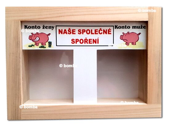 Magische Holz Spardose für Paare – tschechische Version