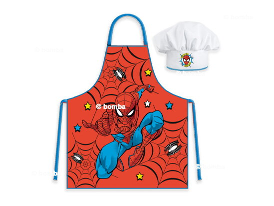 Kinderschürze mit Kochmütze Spiderman Super Hero
