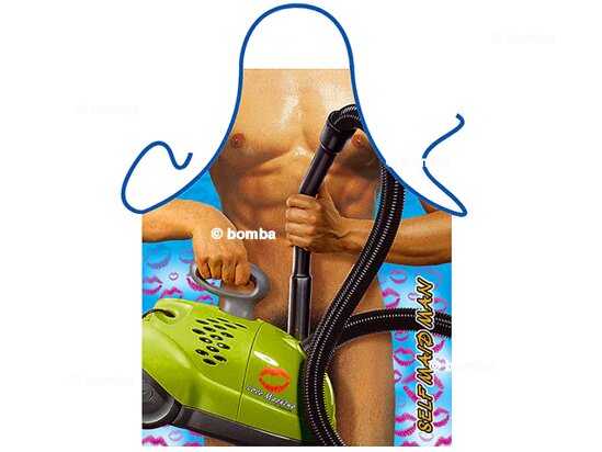 Schürze Der Mann mit Staubsauger